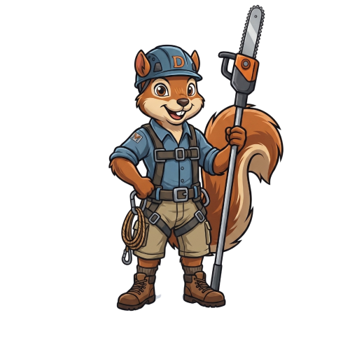 Dan the Squirrel - M&D Tree Service mascot